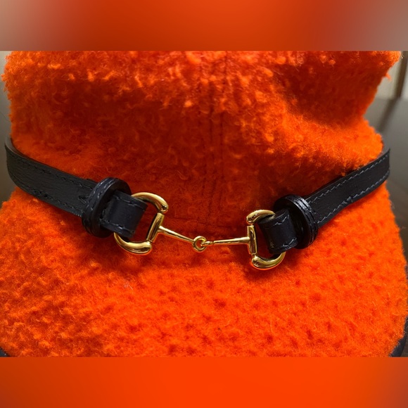 New Gucci Horsebit Orange Bucket Hat Size S - Picture 3 of 9